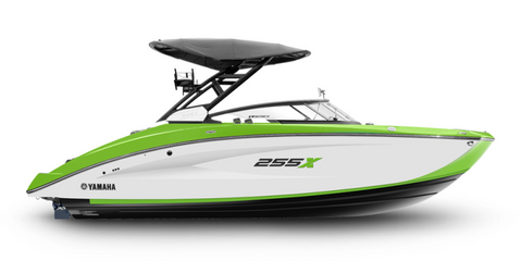 【試乗艇】2022年モデル 即納OK！ラスト1台！スポーツボート255XD！ 電動ウェイクブースターを採用！ 人気のWhite/Lime Gree：画像